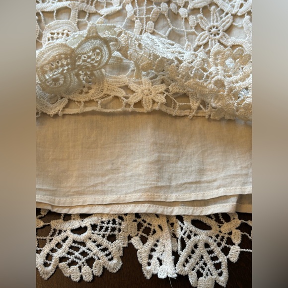 Zara Basic Collection Floral Lace Sleeveless Cream Top XS Feminine Cottagecore - Picture 6 of 8